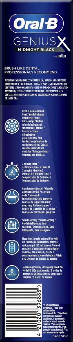 Oral B Oral-B Genius X - Special Editie - Zwart - Elektrische Tandenborstel - 1 Handvat En 1 Opzetborstel 7 Oral B Oral-B Genius X - Special Editie - Zwart - Elektrische Tandenborstel - 1 Handvat En 1 Opzetborstel - Afbeelding 7