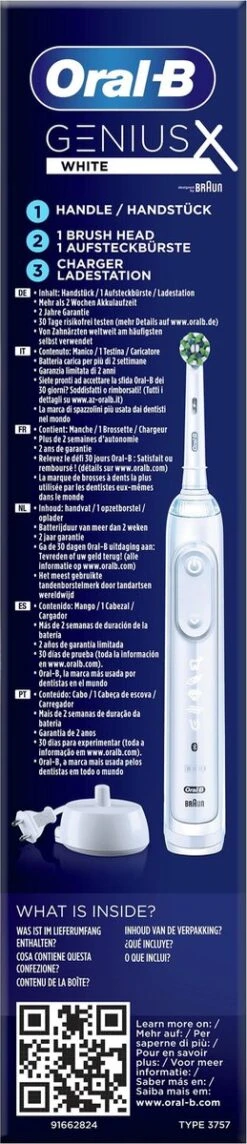 Oral B Oral-B Genius X - Wit - Elektrische Tandenborstel - Ontworpen Door Braun - 1 Handvat En 1 Opzetborstel -Verzorgings Producten Winkel 259x1200