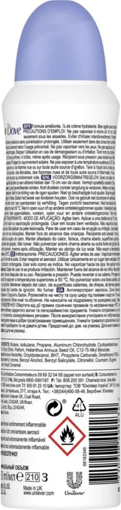 Dove Original Anti-transpirant Spray Vrouw - 6 X 150 Ml - Voordeelverpakking -Verzorgings Producten Winkel 286x1200