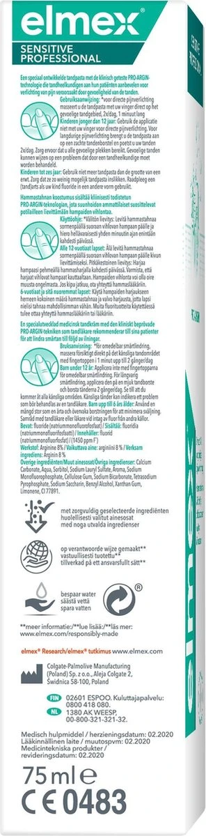 Elmex Sensitive Professional Tandpasta - 2 X 75 Ml - Voordeelverpakking 12 Elmex Sensitive Professional Tandpasta - 2 X 75 Ml - Voordeelverpakking - Afbeelding 12