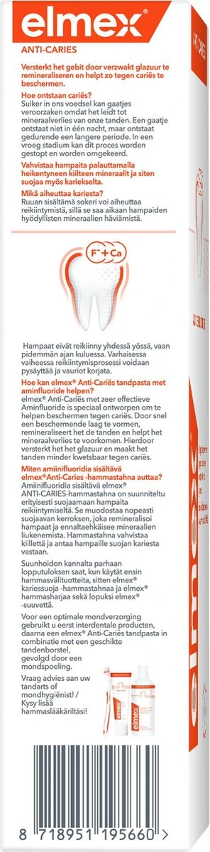 Elmex Anti Caries Tandpasta 4 X 75ml - Voordeelverpakking 2 Elmex Anti Caries Tandpasta 4 X 75ml - Voordeelverpakking - Afbeelding 2