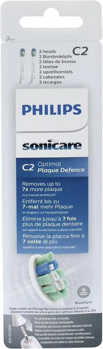 Philips Sonicare C2 Optimal Plaque Defence HX9022/10 - Opzetborstels - 2 Stuks 3 Philips Sonicare C2 Optimal Plaque Defence HX9022/10 - Opzetborstels - 2 Stuks - Afbeelding 3