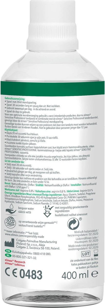 Elmex Mondwater Sensitive Professional - 3 X 400 Ml - Voordeelverpakking 5 Elmex Mondwater Sensitive Professional - 3 X 400 Ml - Voordeelverpakking - Afbeelding 5