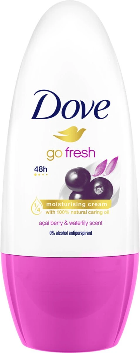 Dove Go Fresh Açaí Berry & Waterlily Anti-Transpirant Deodorant Roller - 6 X 50 Ml - Voordeelverpakking 9 Dove Go Fresh Açaí Berry & Waterlily Anti-Transpirant Deodorant Roller - 6 X 50 Ml - Voordeelverpakking - Afbeelding 9