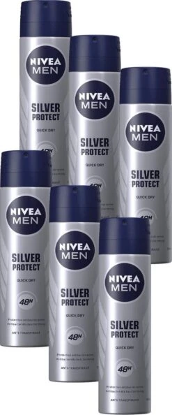 NIVEA MEN Silver Protect Dynamic Power - 6 X 150 Ml - Voordeelverpakking - Deodorant Spray