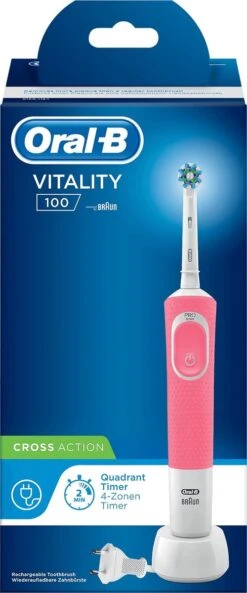 Oral B Oral-B Vitality 100 Roze CrossAction - Elektrische Tandenborstel - Powered By Braun -Verzorgings Producten Winkel 500x1200