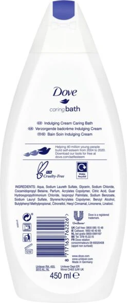 Dove Caring Bath Indulging Cream Badcrème - 6 X 450 Ml - Voordeelverpakking -Verzorgings Producten Winkel 502x1200