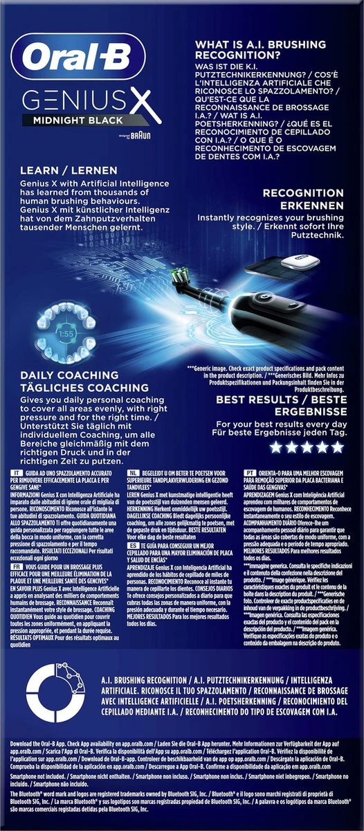 Oral B Oral-B Genius X - Special Editie - Zwart - Elektrische Tandenborstel - 1 Handvat En 1 Opzetborstel 3 Oral B Oral-B Genius X - Special Editie - Zwart - Elektrische Tandenborstel - 1 Handvat En 1 Opzetborstel - Afbeelding 3