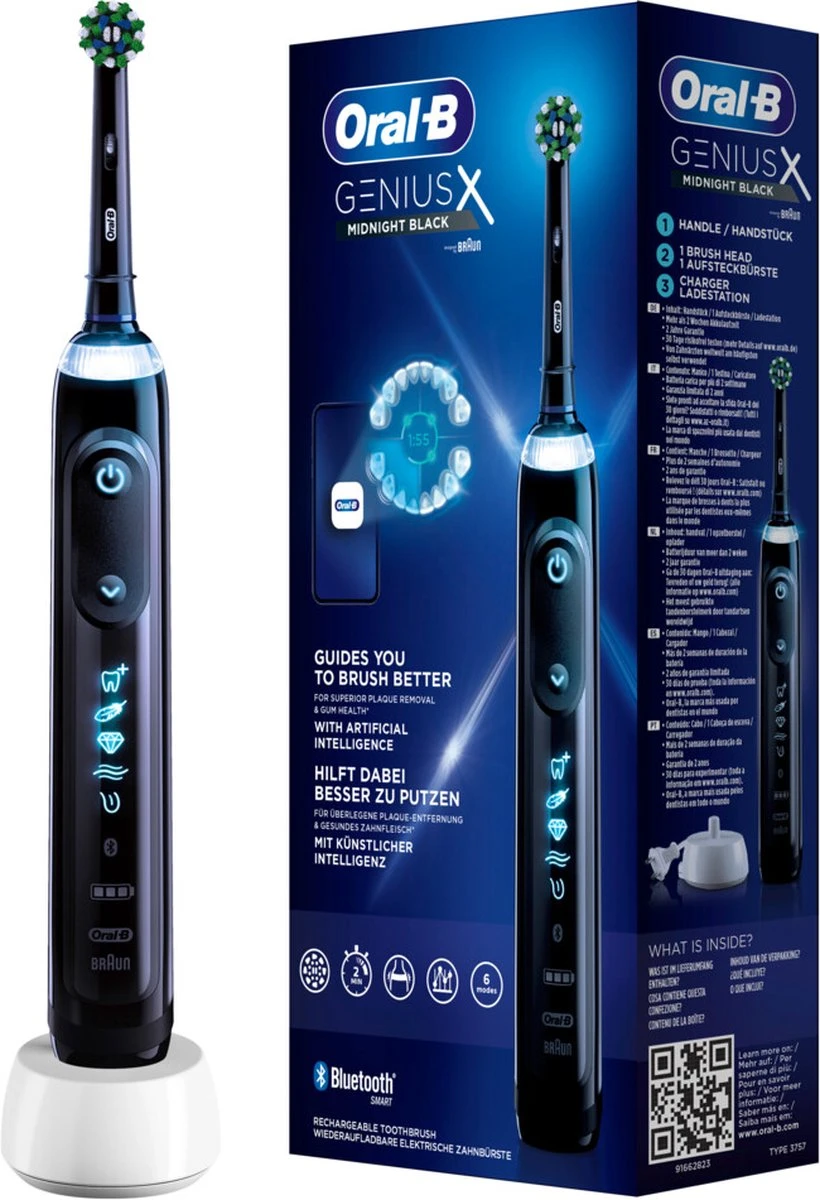 Oral B Oral-B Genius X - Special Editie - Zwart - Elektrische Tandenborstel - 1 Handvat En 1 Opzetborstel 1 Oral B Oral-B Genius X - Special Editie - Zwart - Elektrische Tandenborstel - 1 Handvat En 1 Opzetborstel