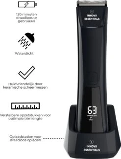 Innova Essentials Baardtrimmer Pro - Waterbestendig - Draadloos - Bodytrimmer - Scheerapparaat - Styler - Trimmen Mannen -Verzorgings Producten Winkel 919x1200