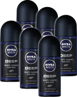 NIVEA MEN Deep - 6 X 50ml - Voordeelverpakking - Deodorant Roller